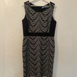 ANTONIO MELANI Black and white Patterned Midi Dress